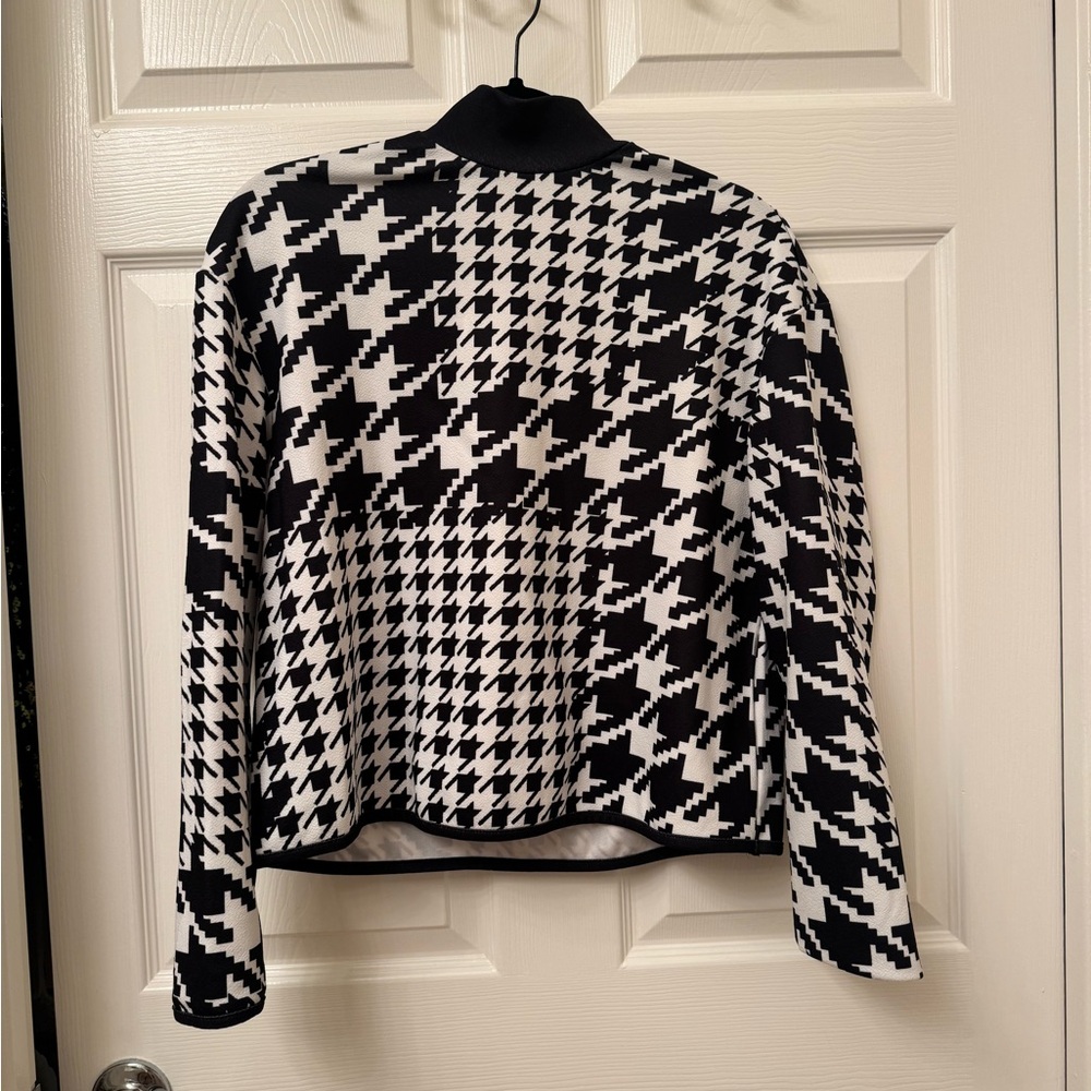 Black and White Houndstooth sweater and midi skirt size xs